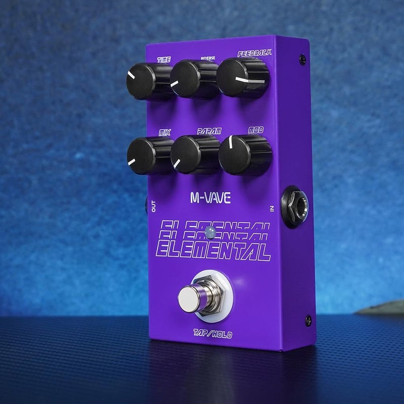 IOppWin Elemental Compact Guitar Delay Pedal with 9 Psychedelic Delay Effects, 3000ms Max Time, Tap/Hold Modes & High-Performance DSP – Artistic Metal Ambient Echo Simulator - Image 2